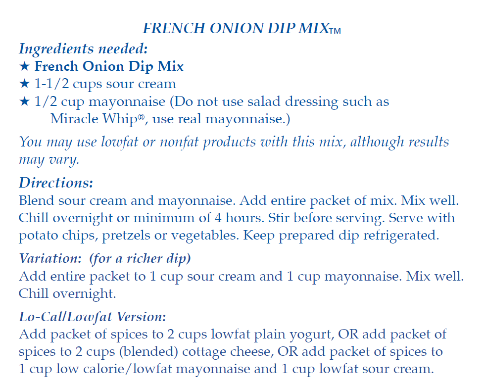 French Onion Dip Mix